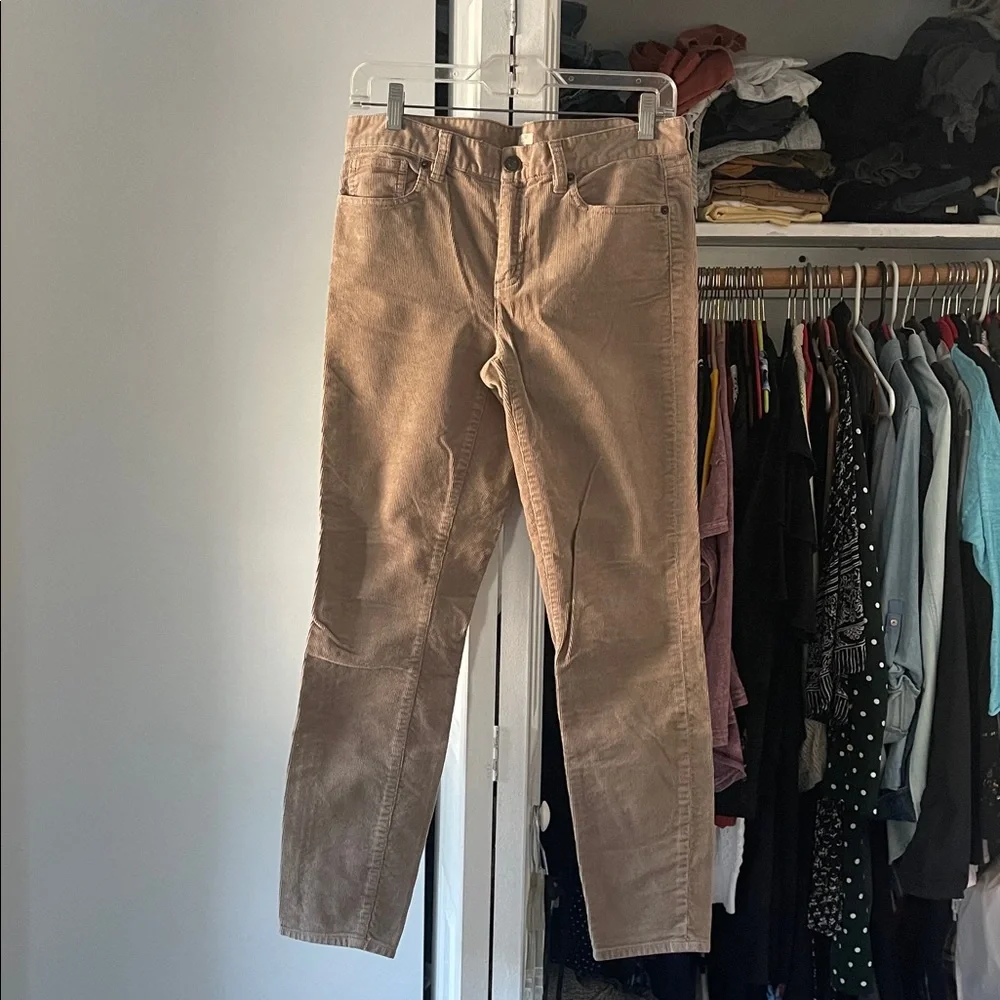 Vintage J. Crew Stretch Corduroy Trousers in Taupe